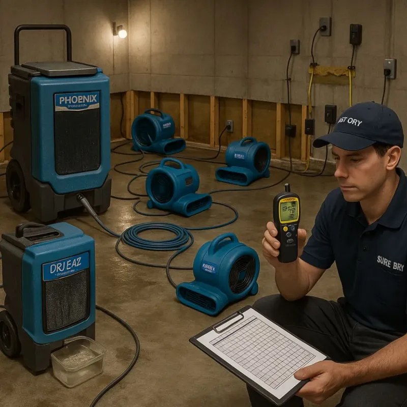 Structural Drying and Dehumidification process in Arcanum, OH